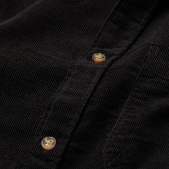 H&M Black Corduroy Shirt Regular Fit Size L - Picture 6 of 9